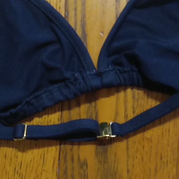 Andie Womens Bikini Top BLACK Medium TRIANGLE Swim Vacation Beach CANNES - Picture 4 of 7